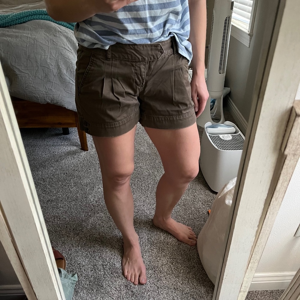 Express Brown Pleated Front Shorts - Size 8